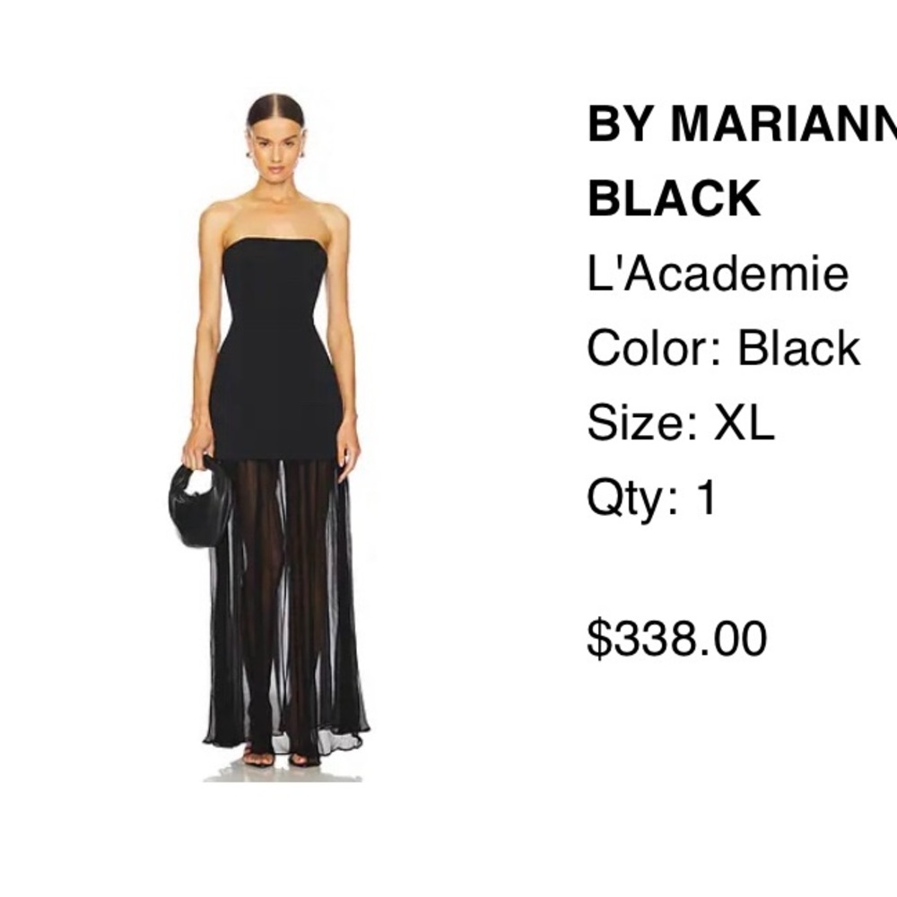 L'Academie Black Strapless Dress